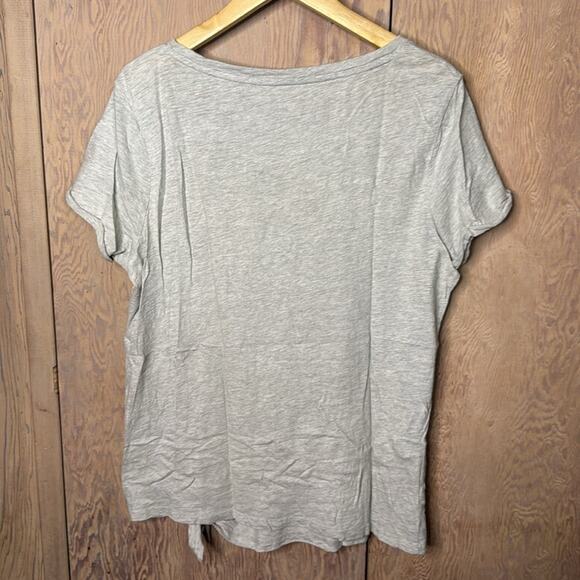 Ruff Hewn Gray Flowers Parrots Tied Bottom T-Shirt Size Large - Picture 2 of 5